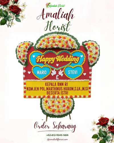 Karangan Papan Bunga Pernikahan di The Alana Yogyakarta Hotel & Convention Center